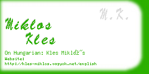 miklos kles business card